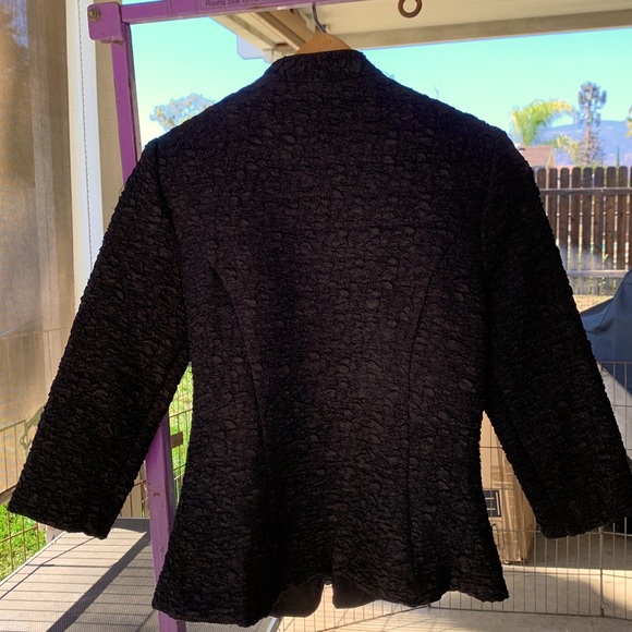 Dress Barn Collection Textured Black Zip Suit Jacket - Picture 2 of 4